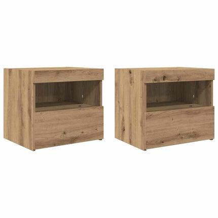 Nattduksbord 2 pcs Artisan Ek 50 x 40 x 45 cm Konstruerat trä