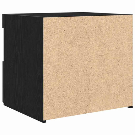 Nattduksbord 2 pcs Svart Ek 50 x 40 x 45 cm Konstruerat trä