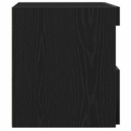Nattduksbord 2 st Svart Ek 50 x 40 x 45 cm Konstruerat trä