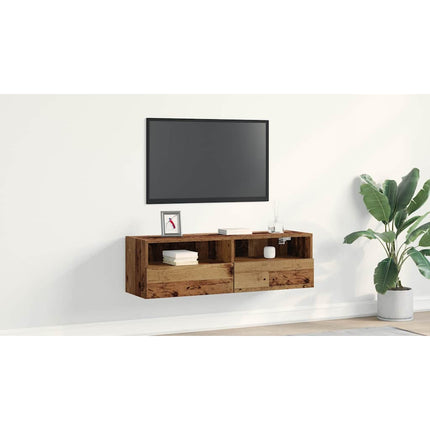 TV Vägghylla 100 x 30 x 30 cm Gammalt trä Konstruerat trä