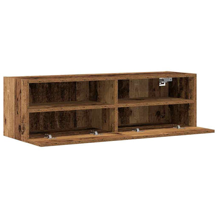 TV Vägghylla 2 pcs Gammalt trä 100 x 30 x 30 cm Konstruerat trä