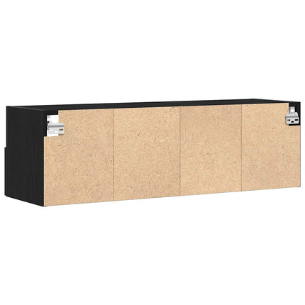 TV Vägghylla Svart Ek 100 x 30 x 30 cm Konstruerat trä