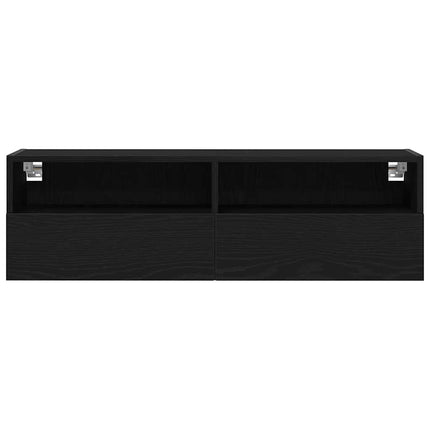 TV Vägghylla Svart Ek 100 x 30 x 30 cm Konstruerat trä