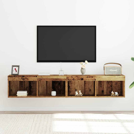 TV-bänkset 2 pcs Gammalt trä 80 x 30 x 30 cm Konstruerat trä