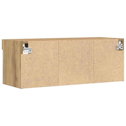 TV-bänkset med led artisan ek 80 x 30 x 30 cm Konstruerat trä