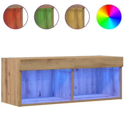 TV-bänkset 2 pcs Artisan Ek 80 x 30 x 30 cm Konstruerat trä