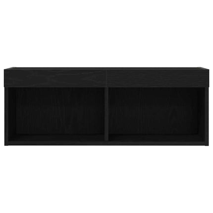 TV-bänkset med led Svart Ek 80 x 30 x 30 cm Konstruerat trä