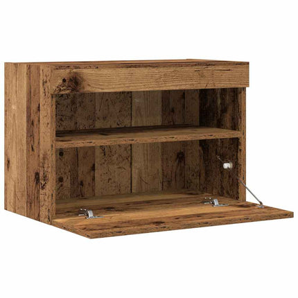 TV Vägghylla 2 pcs Gammalt trä 60 x 30 x 40 cm Konstruerat trä