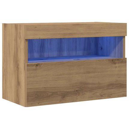 TV Vägghylla med LED artisan ek 60 x 30 x 40 cm Konstruerat trä