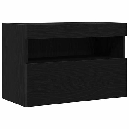 TV Vägghylla 2 pcs Svart ek 60 x 30 x 40 cm Konstruerat trä