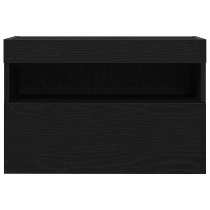 TV Vägghylla 2 pcs Svart ek 60 x 30 x 40 cm Konstruerat trä