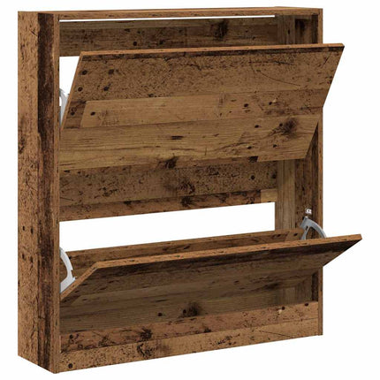 Skoskåp 80 x 21 x 87,5 cm Konstruerat trä Gammalt trä