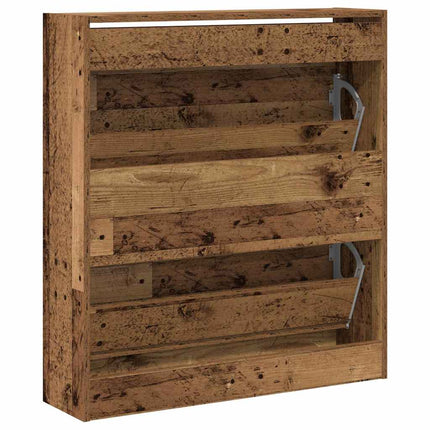 Skoskåp med hylla Gammalt trä 80 x 21 x 87,5 cm Konstruerat trä