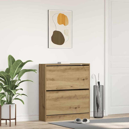Skoskåp med hylla Rökt ek 80 x 21 x 87,5 cm Konstruerat trä