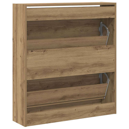 Skoskåp med hylla Rökt ek 80 x 21 x 87,5 cm Konstruerat trä