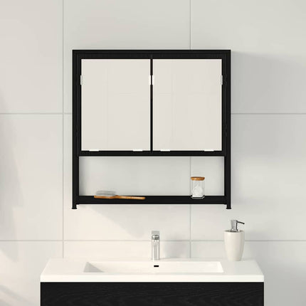 Spegelskåp Svart Ek 60 x 16 x 60 cm Konstruerat trä