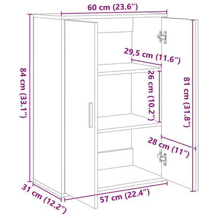 Sideboard Gammalt trä 60 x 31 x 84 cm Konstruerat trä