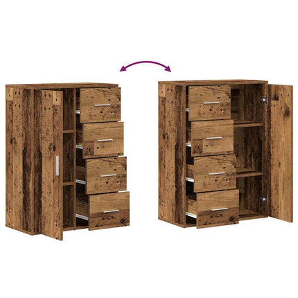 Sideboard med låda Gammalt trä 60 x 31 x 84 cm Konstruerat trä