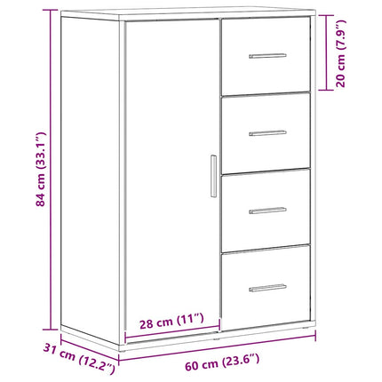 Sideboard Artisan Ek 60 x 31 x 84 cm Konstruerat trä