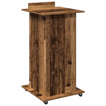 Podium med låda Gammalt trä 55 x 55 x 107 cm Konstruerat trä