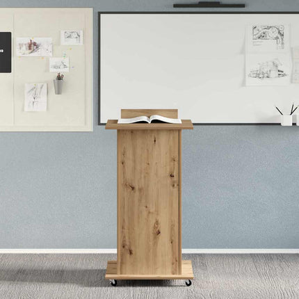 Podium med låda Artisan Ek 55 x 55 x 107 cm Konstruerat trä