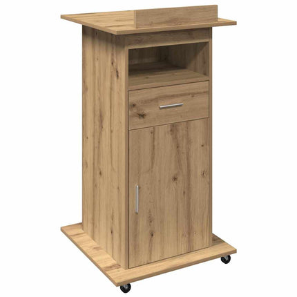 Podium med låda Artisan Ek 55 x 55 x 107 cm Konstruerat trä