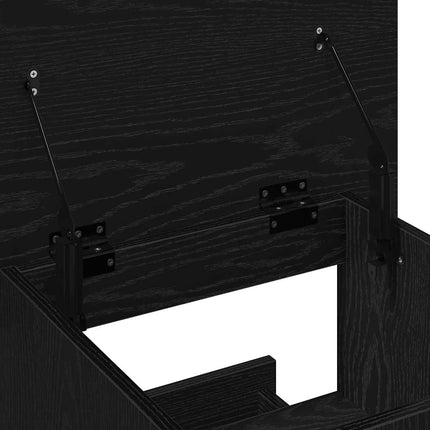 Podium med låda Svart Ek 55 x 55 x 107 cm Konstruerat trä