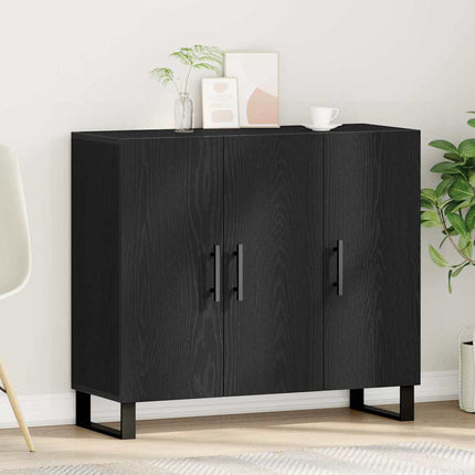 Sideboard Svart Ek 90 x 34 x 80 cm Konstruerat trä