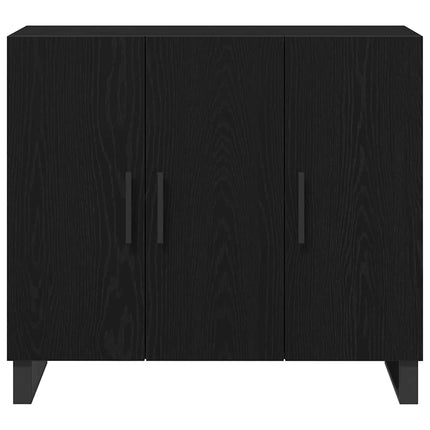 Sideboard Svart Ek 90 x 34 x 80 cm Konstruerat trä
