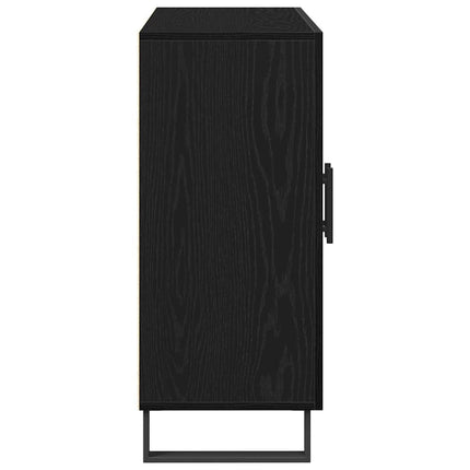 Sideboard Svart Ek 90 x 34 x 80 cm Konstruerat trä
