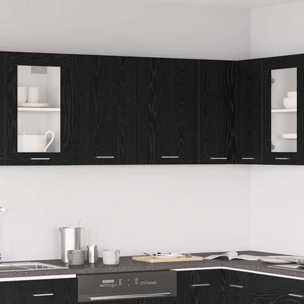 Hängande skåp Lyon Svart Ek 80 x 31 x 60 cm Konstruerat trä