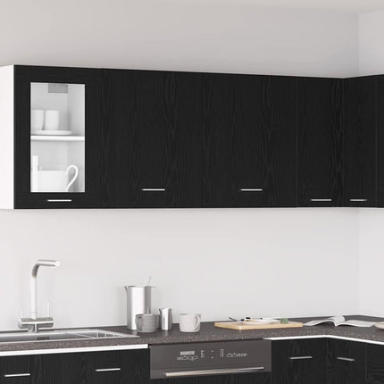 Hängande skåp med hylla Lyon 2 pcs Svart Ek 50 x 31 x 60 cm
