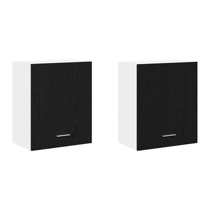 Hängande skåp med hylla Lyon 2 pcs Svart Ek 50 x 31 x 60 cm