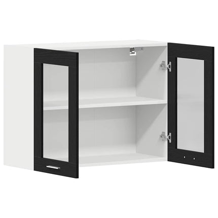 Hängande skåp Lyon Svart Ek 80 x 31 x 60 cm Konstruerat trä
