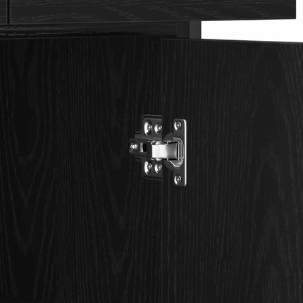 Sideboard med låda Svart Ek 70 x 30 x 80 cm Konstruerat trä