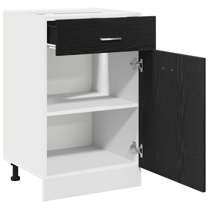 Hängande skåp Svart Ek 50 x 46 x 81,5 cm Konstruerat trä