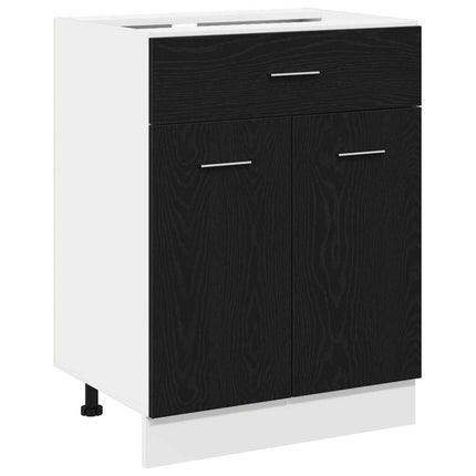 Hängande skåp Svart Ek 60 x 46 x 81,5 cm Konstruerat trä