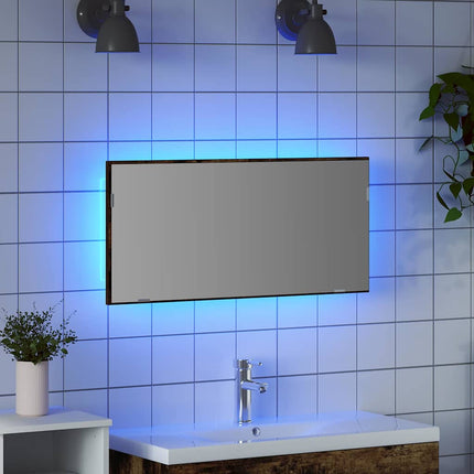 Spegel Väggmonterad Brun 80 x 37 cm Glas och konstruerat trä