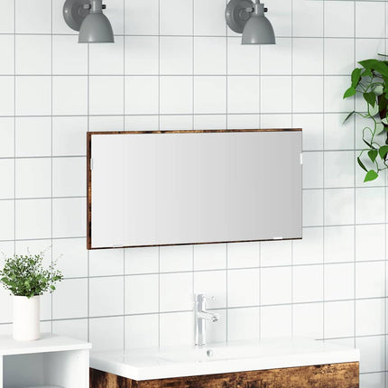 Spegel Väggmonterad Brun 80 x 37 cm Glas och konstruerat trä