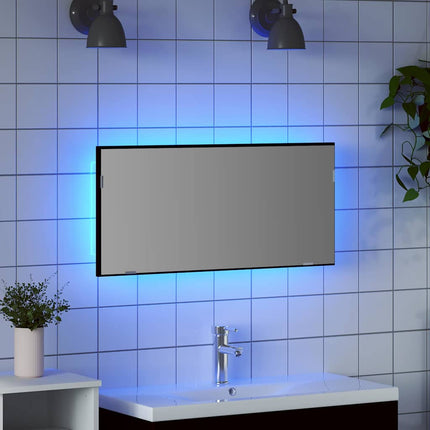 Spegel med spegel Svart ek 80 x 37 cm Glas och konstruerat trä