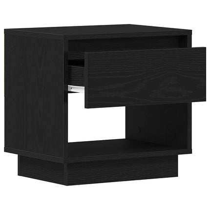 Nattduksbord 2 pcs Svart Ek 45 x 34 x 44 cm Konstruerat trä