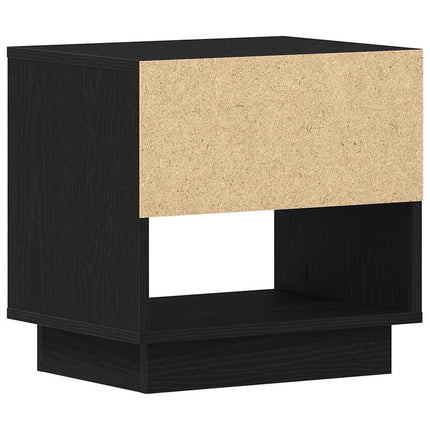 Nattduksbord 2 st Svart Ek 45 x 34 x 44 cm Konstruerat trä