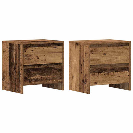 Nattduksbord 2 st Gammalt trä 45 x 34 x 44,5 cm Konstruerat trä