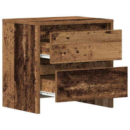 Nattduksbord med låda 2 pcs Gammalt trä 45 x 34 x 44,5 cm