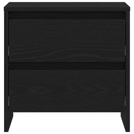 Nattduksbord 2 pcs Svart Ek 45 x 34 x 44,5 cm Konstruerat trä