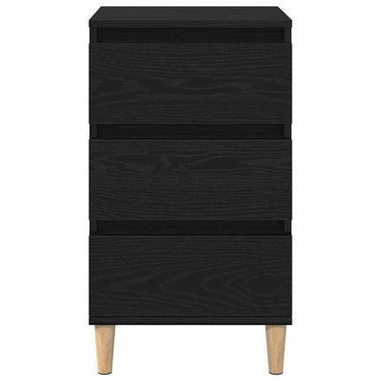 Nattduksbord med låda Svart Ek 40 x 35 x 70 cm Konstruerat trä