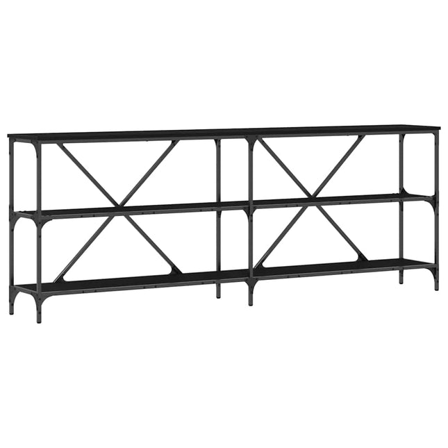 Konsolbord Svart Ek 200 x 30 x 75 cm Konstruerat trä
