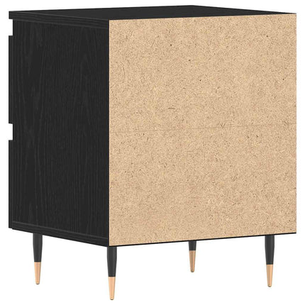 Nattduksbord 2 pcs Svart Ek 40 x 35 x 50 cm Konstruerat trä