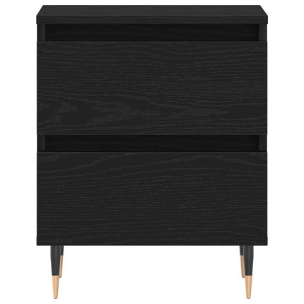 Nattduksbord 2 pcs Svart Ek 40 x 35 x 50 cm Konstruerat trä