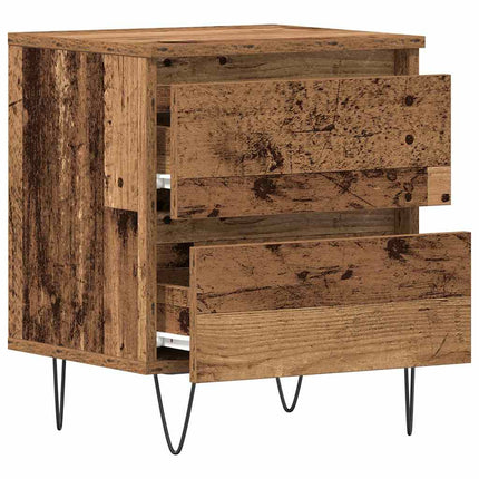 Nattduksbord 2 pcs Gammalt trä 40 x 35 x 50 cm Konstruerat trä